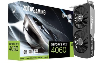 ZOTAC GeForce RTX 4060 8GB Twin Edge OC Gaming Graphics Card (ZT-D40600H-10M)