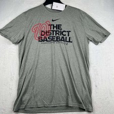 Washington Nationals Shirt Men Large Nike Dri-Fit Short Sleeve Crew Neck New L