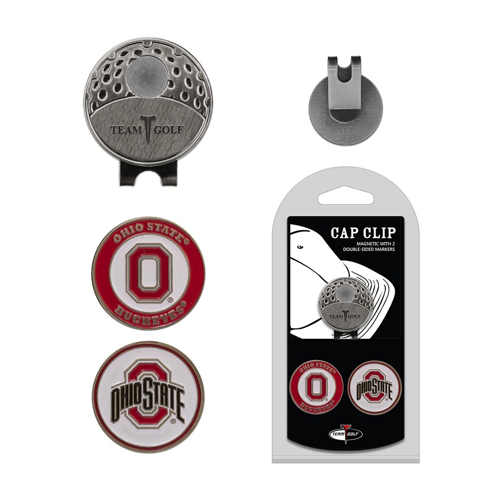 NEW Team Golf Ohio State Buckeyes Hat Clip w/ 2 Ball Markers
