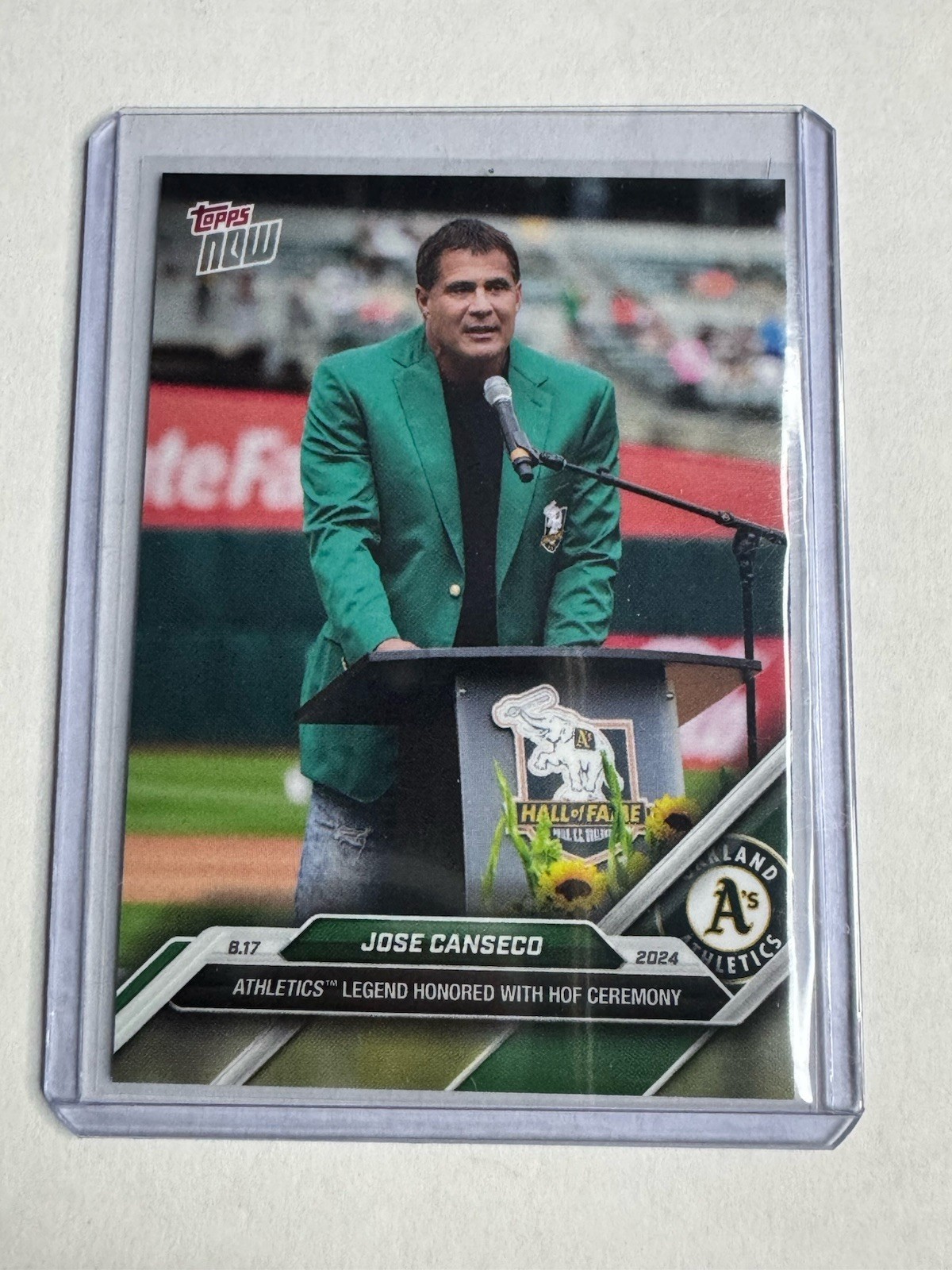 2024 Topps Now 564 Jose Canseco Oakland Athletics HOF Ceremony