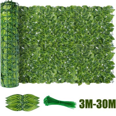 1*3m Künstliche Efeu Hecke Sichtschutz Windschutz Balkonverkleidung Blätterzaun