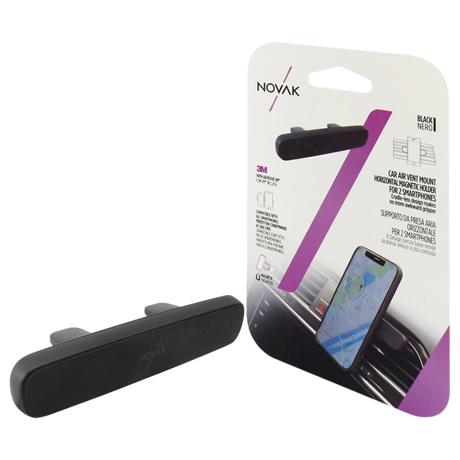 Porta Cellulare Auto Magnetico NOVAK | Design Doppio per Griglie Aria
