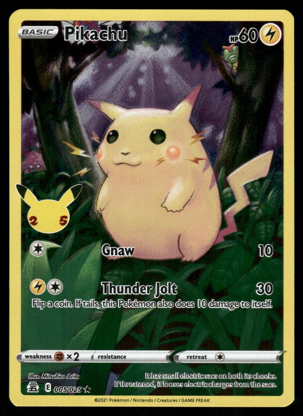 Pikachu 005/025 Holo Rare Celebrations Pokemon Near Mint