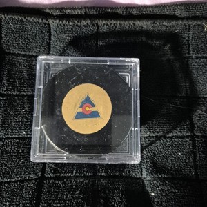 VINTAGE VICEROY COLORADO ROCKIES NHL GAME HOCKEY PUCK  CONDITION In Display Box 