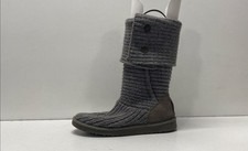 UGG Szare Solidne Dzianinowe Wysokie Botki Damskie Rozmiar 8