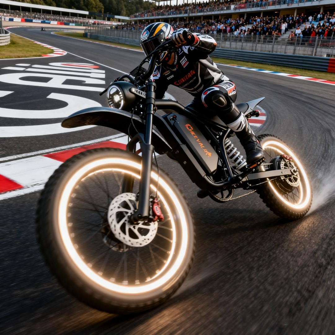 6000W Electric Dirt Bike E-Motorcycles 60V 32Ah 20" E-MoutainBike w/NFC 45MPH US