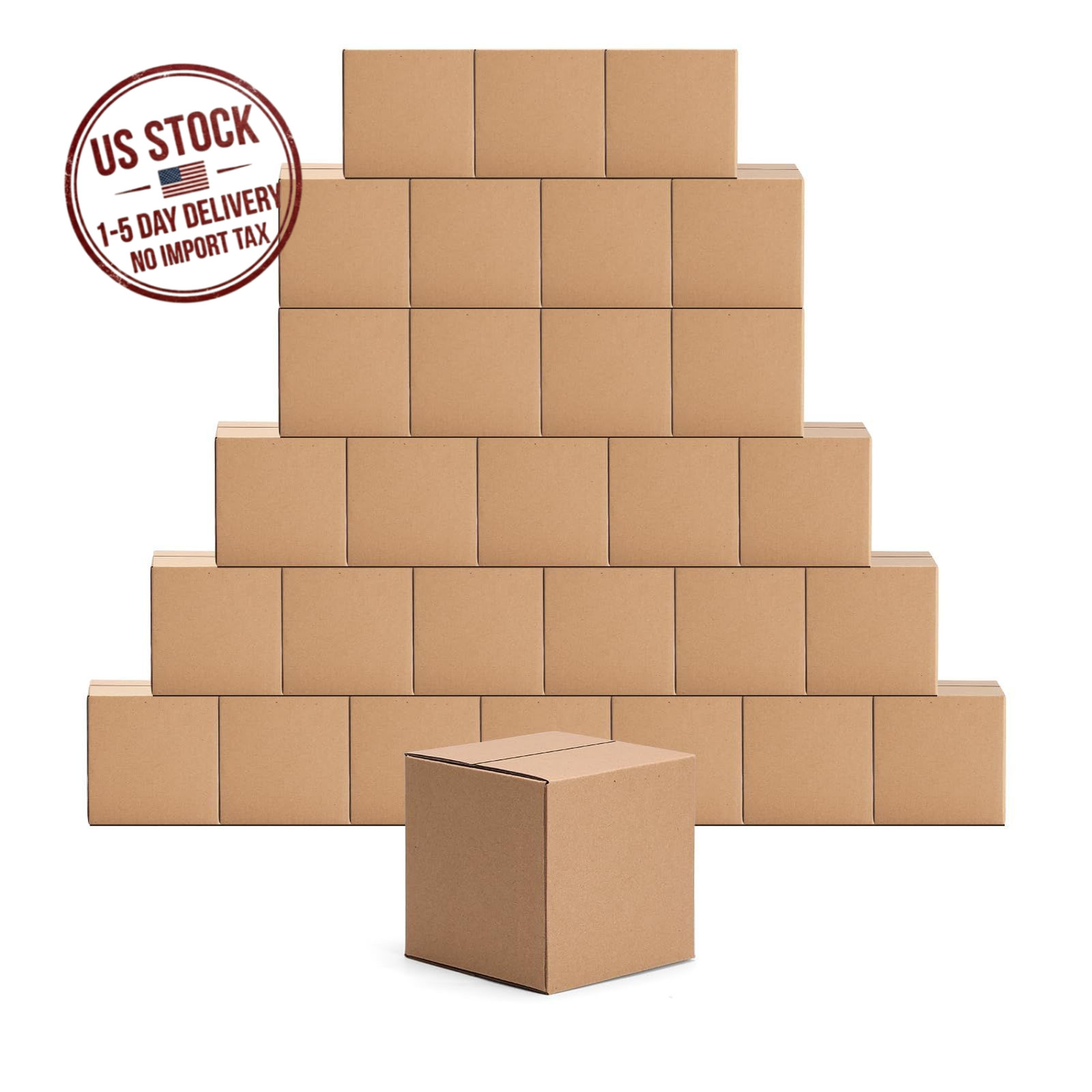 30 Pack 4x4x4 Shipping Boxes, Corrugated Cardboard Packing Boxes, Brown