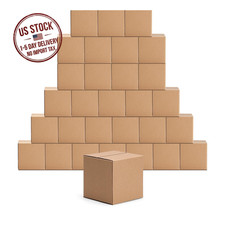 30 Pack 4x4x4 Shipping Boxes, Corrugated Cardboard Packing Boxes, Brown