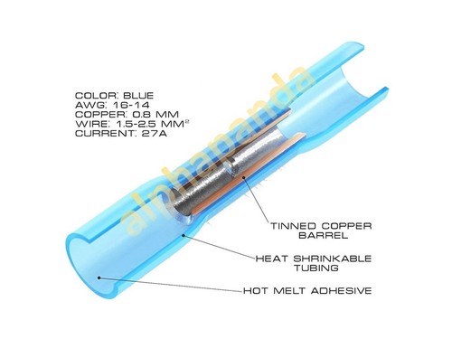 100 MARINEQUALITÄT WÄRMESCHRUMPF WASSERDICHT STUMPF CRIMP DRAHT STECKER KLEMME 22-10 - Bild 4 von 11