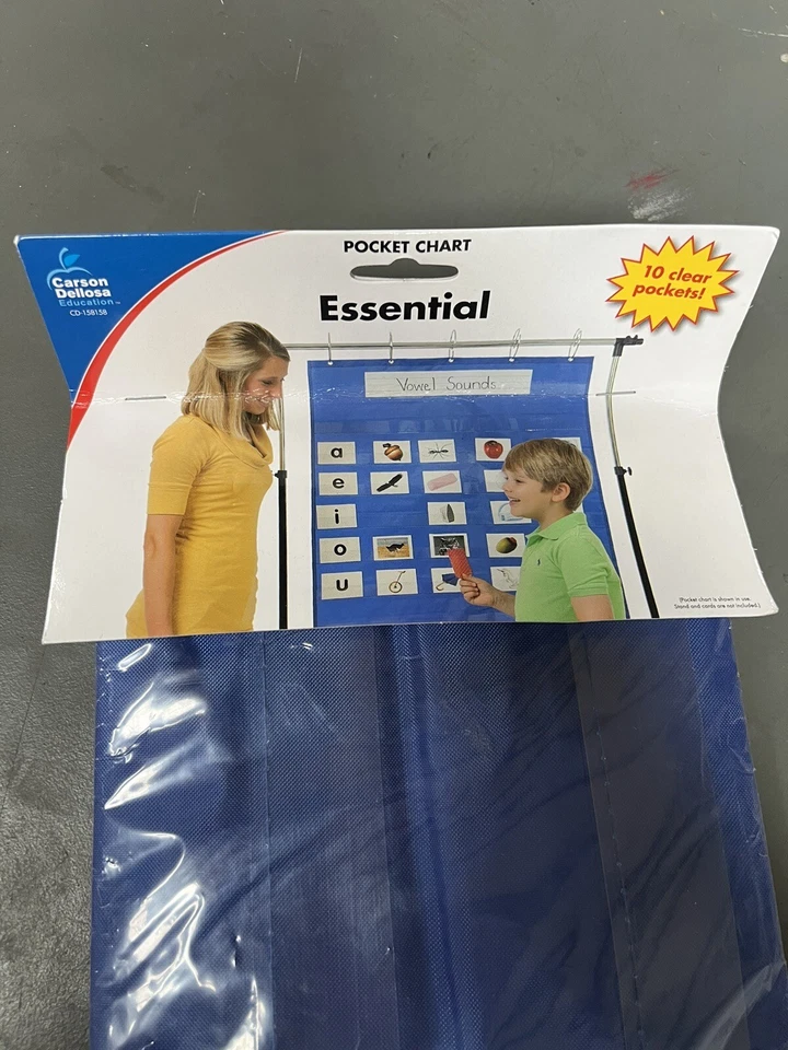 Carson Dellosa 基本口袋图 10 透明口袋 31 英寸 x 42 英寸带存储口袋 — 第 2/3 张图片