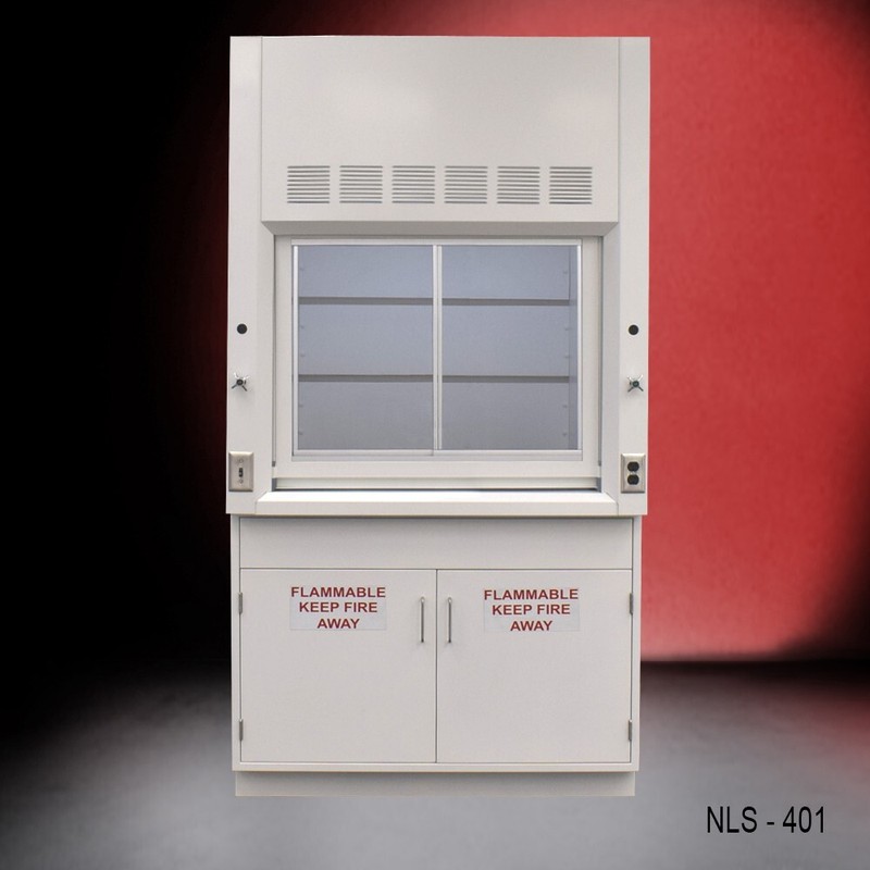 Fisher American 4' Chemical Fume Hood w/ Flammable Storage / E1-010