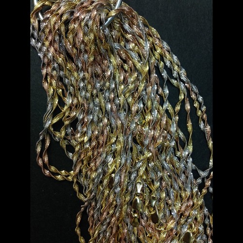 ITALIEN Twist Magic Gold Vermeil Silber Kette Halskette - 2-farbig/3-farbig - 2,3 mm/4,3 mm - Bild 11 von 11