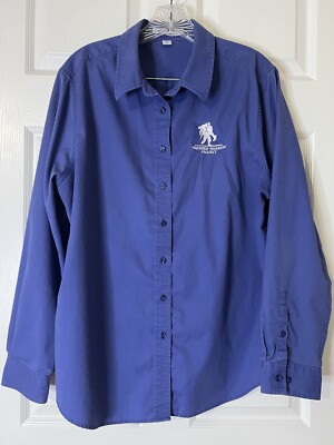 Wounded Warrior Project Women's Size XL Long Sleeve Button Up Career Shirt Blue