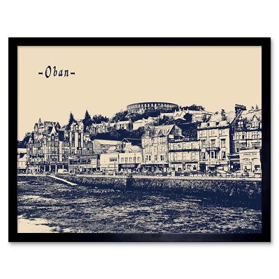 Oban Scotland City 12X16 Inch Framed Art Print