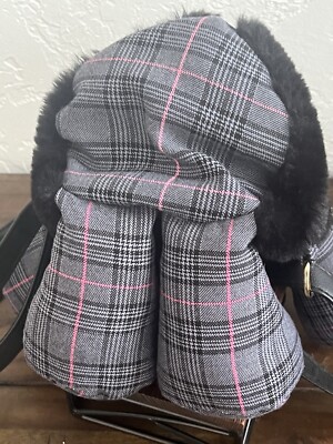 ? Betsey Johnson Plaid Cat Plush Backpack Betsey Johnson Misty Kitsch Black Cat Backpack Plush Purse  main image 3