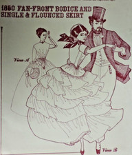 Vintage Past Patterns 800 Size 10-20 B: 33-41; 1850 Fan-Front Bodice Uncut FF