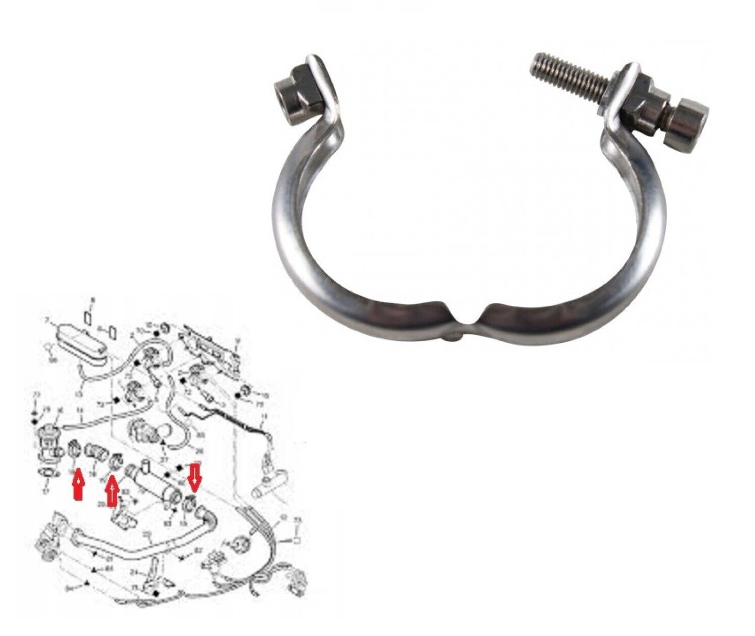 Exhaust Gas Recirculation Egr Clamp For Ford Peugeot Citroen Mini Volvo