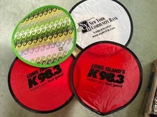 Lot of 4 Nylon Foldable Frisbees With Pouches