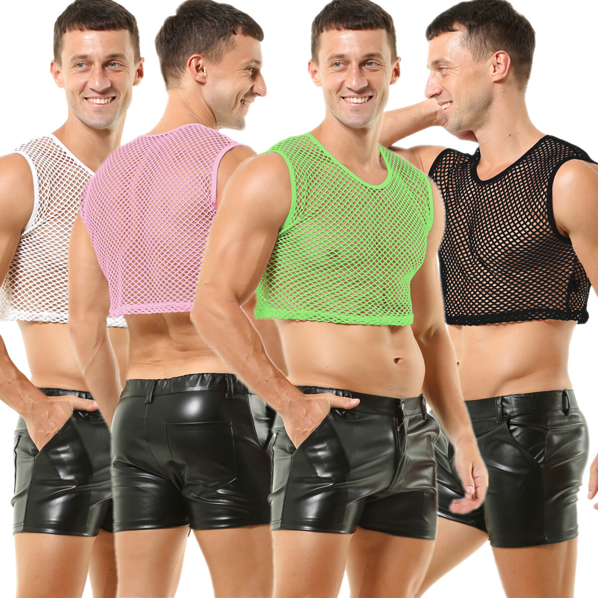 fishnet top and shorts