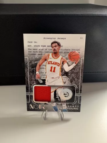 Trae young 2023-24 Noir Screen Play Jerseys Game Used Patch /99