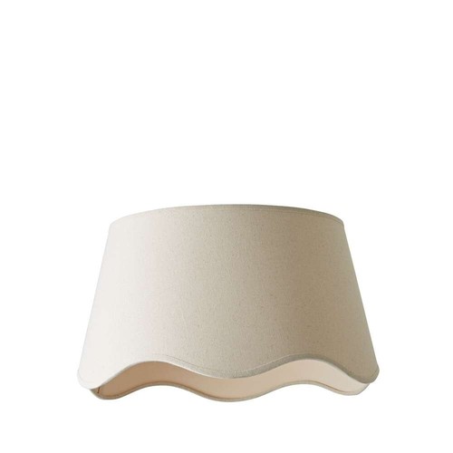 Large Lightshade Easy Fit Ceiling Shade Natural Linen Lampshade Scalloped Edge - Picture 2 of 38