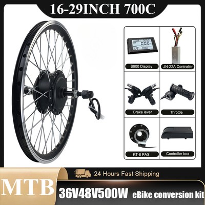 36V 48V 500W MTB Electric Bike Conversion Kit Brushless Rear Drive Hub Motor