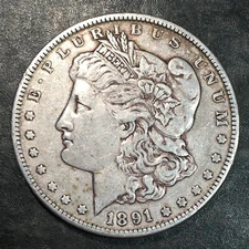 1891 Morgan Silver Dollar - High Quality Scans #Q594