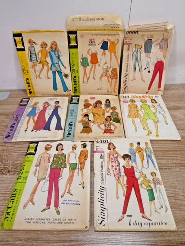 Vtg Lot Of 8 McCall & Simplicity Dress Sewing Patterns