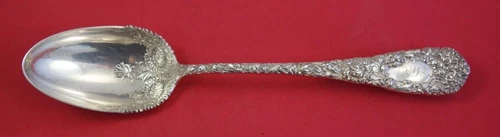 Chrysanthemum by Durgin Sterling Silver Stuffing Spoon w/ button 11 1/2"