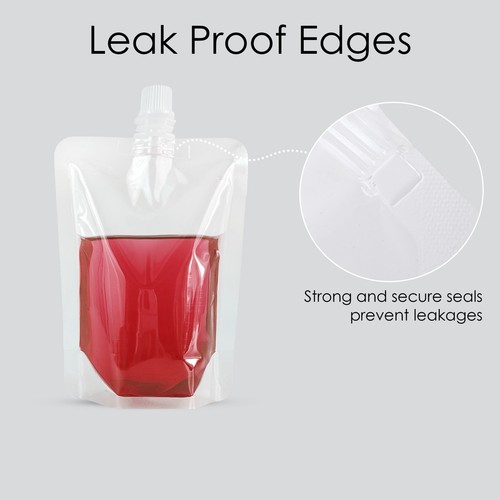 Silver White and Transparent Spout Pouches for Liquid, Juice 100ml to 5 Litre - Picture 70 of 120