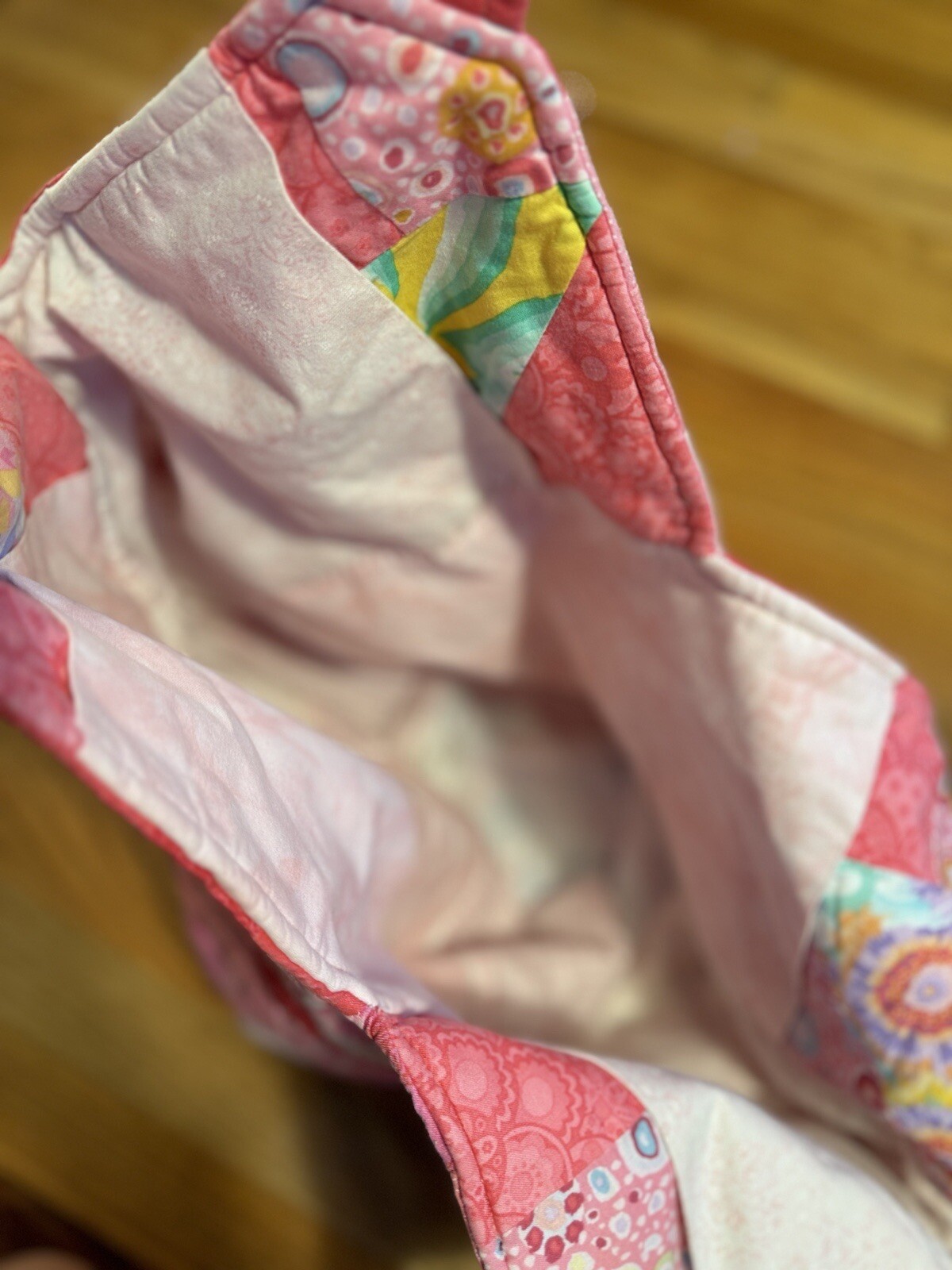 Large Top Handle Handmade Patchwork Tote Bag With… - image 8