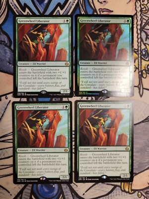 4x Greenwheel Liberator (1 is Foil) - NM/M Aether Revolt AER MTG Magic