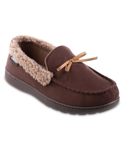 isotoner signature men's memory foam microsuede nigel moccasin slippers