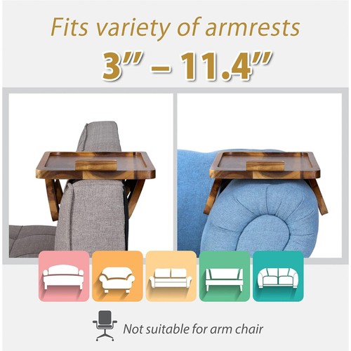 Sofa Arm Clip Table Armrest tray table or Couch With Rotating Phone Bracket 360 - Picture 6 of 7