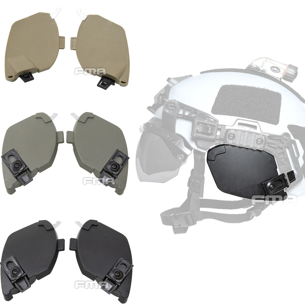 FMA Nylon EX Tactical Accessories Helmet 3.0 Guide Rail Ear Protection  Protector