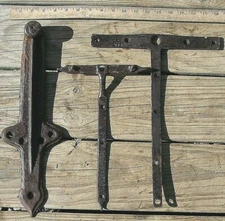 3 Antique Hand Forged Iron Farm Primitive Door Farm Hardware