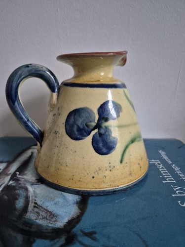 Bleu d'Argile Fait Main France Pottery Hand Painted Yellow & Blue pitcher - Picture 6 of 6