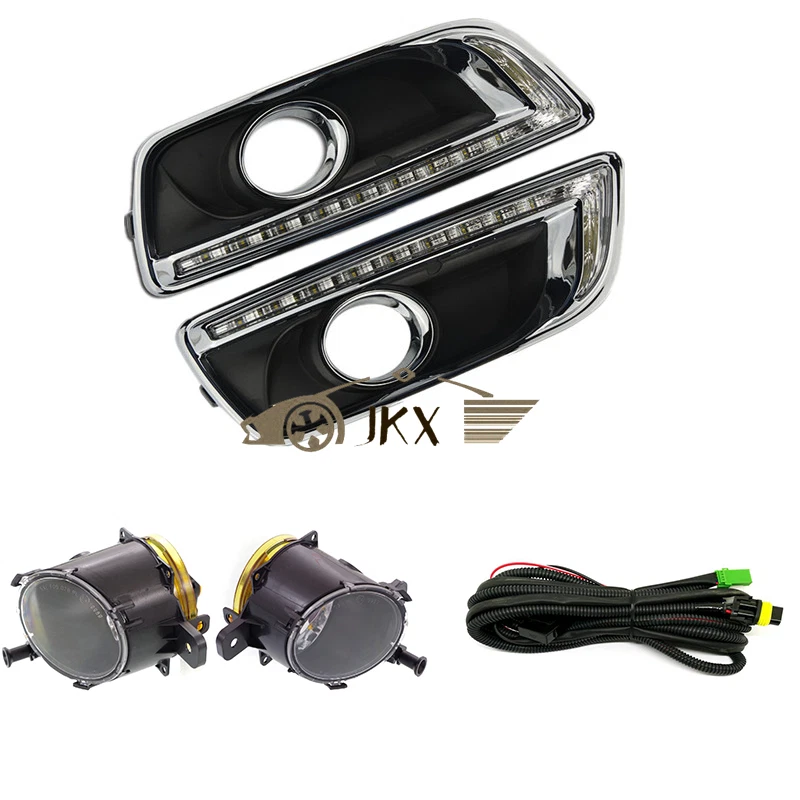 Clear LED DRL Turn Signal Light+ Fog Lamp Kit Upgrade For Chevy Malibu 2013-2015 - Image 2 of 4