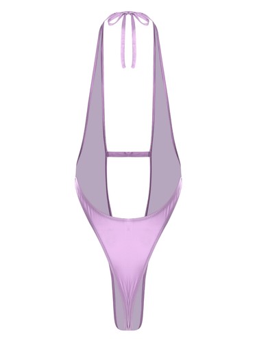 Damen Einteiler Transparent Träger Y-Rücken Mini Micro Bikini Sling Shot Dessous - Bild 75 von 91