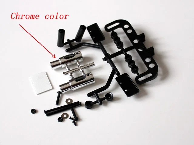 Kit de accesorios ficticios placa tubo de escape coche deriva carreras carretera 1/10 RC H407S  Foto 2 de 3