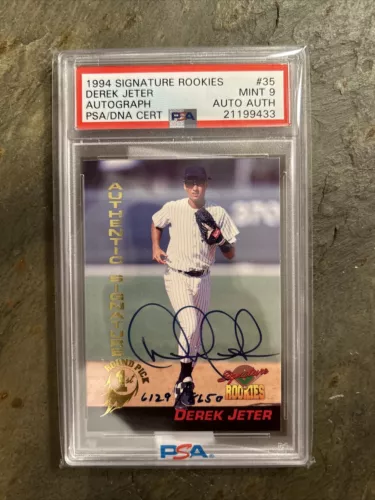 RARE 1994 Signature Rookies - Signatures #35 Derek Jeter 6129/8650 Auto PSA 9