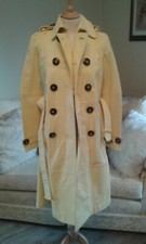 Dsquared2 Primrose Yellow Leather Coat, Size Italian 40