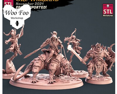 Ork Warband Set 32mm 3D Resin gedruckt Fantasy Gaming Gelände STL Miniaturen
