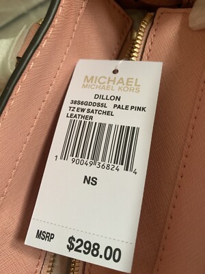 バッグ 🌞MICHAEL KORS DILLON Pale Pink LEATHER GOLD EW SATCHEL BAG PURSE