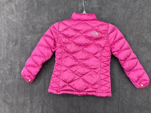 The North Face Down Puffer Jacket KIDS Girls XS 6 Pink 550 Winter Coat Warm - Picture 8 of 14