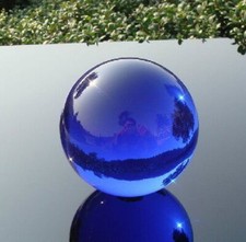 40mm  Stand Asian Rare Natural Quartz Blue Magic Crystal Healing Ball Sphere
