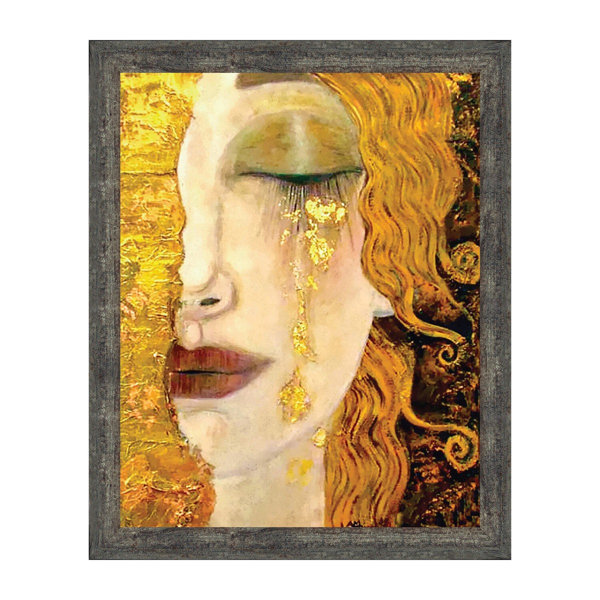キャンバス プリントアート Golden Tearsインテリア 額付き 絵画 Golden Tears by Gustav Klimt Framed Wall Art Print, Modern Art