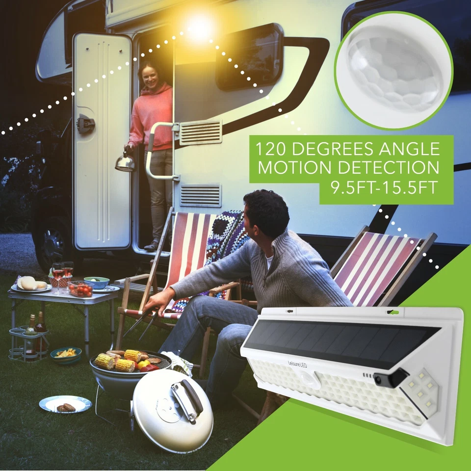 86 LED Solar Power Motion Sensor Light RV Motorhome Trailer with EXTRA Batteries - Image 3 of 4