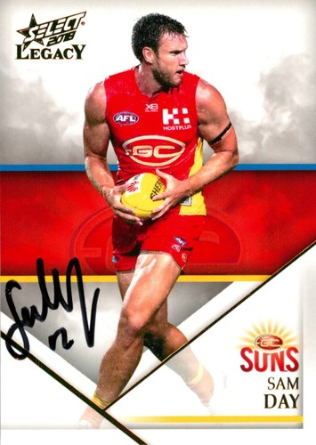 Signed 2019 Gold Coast Suns AFL Legacy Card - Sam Day - Foto 1 di 3