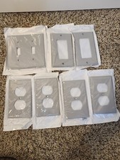 Lot 7 New Leviton Gray Plastic Wall Plates Outlet Covers